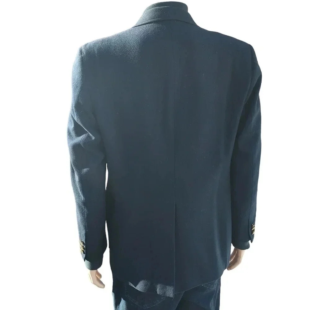 Haggar Mens 100% Pure Wool Mens Suit Jacket Gold Buttons Size 42 in Blue - Picture 3 of 12